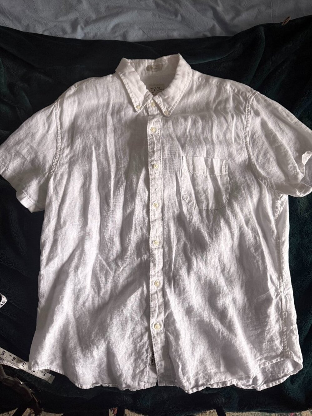 J Crew Baird McNutt Irish Linen Short-Sleeve Shirt in White - Size XL